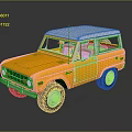 Yellow Vintage Off Road Vehicle With White Roof And Classic Design