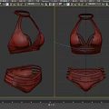 Stylish Red Bikini Collection with Halter Neck Tops and Strappy Bottoms