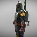 Futuristic Armored Character With Green Armor Yellow Accents Utility Belt And Brown Boots