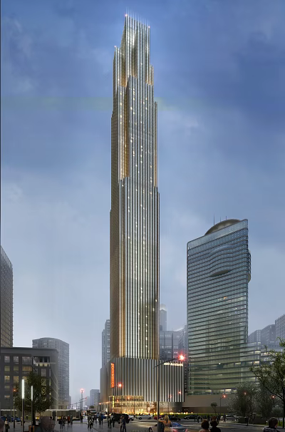 modern super high-rise office building 3d model