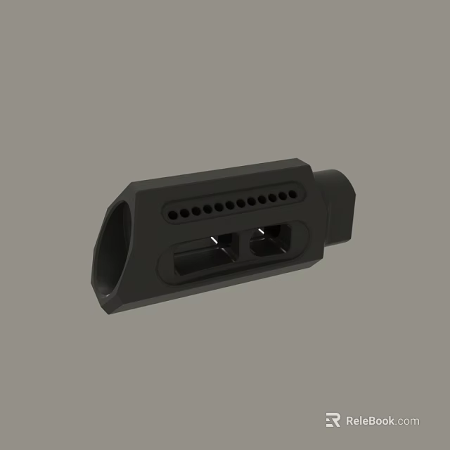 Black Industrial Component With Dual Openings And Functional Holes Design 3d model 