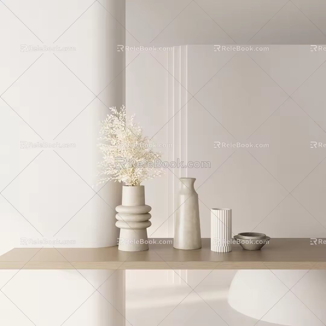 Modern vase ornaments combination 3d model