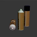 Agricultural Equipment Three Orange And Black Spray Cans With Silver Nozzles And Surface Patterns