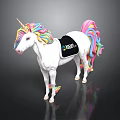 White Body Unicorn Shaped Household Item With Rainbow Mane Tail Black Pad And Colorful Logo
