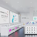 Digital Store With Huawei China Mobile 5G Display Counters Mobile Phones White Decor Bright Lighting