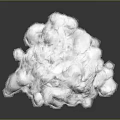 Fluffy White Cotton Mass Displayed On Dark Surface With Reflection 3d model