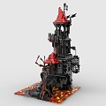 LEGO Toy Blocks Scene Halloween Evil Wizard Tower 3d model