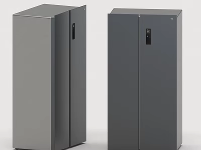 Modern Gray Household Appliances with Sleek Double Door Design for Home 3d model