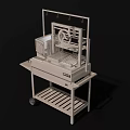 Wheeled Industrial Equipment Cart With Control Panel And Circular Component
