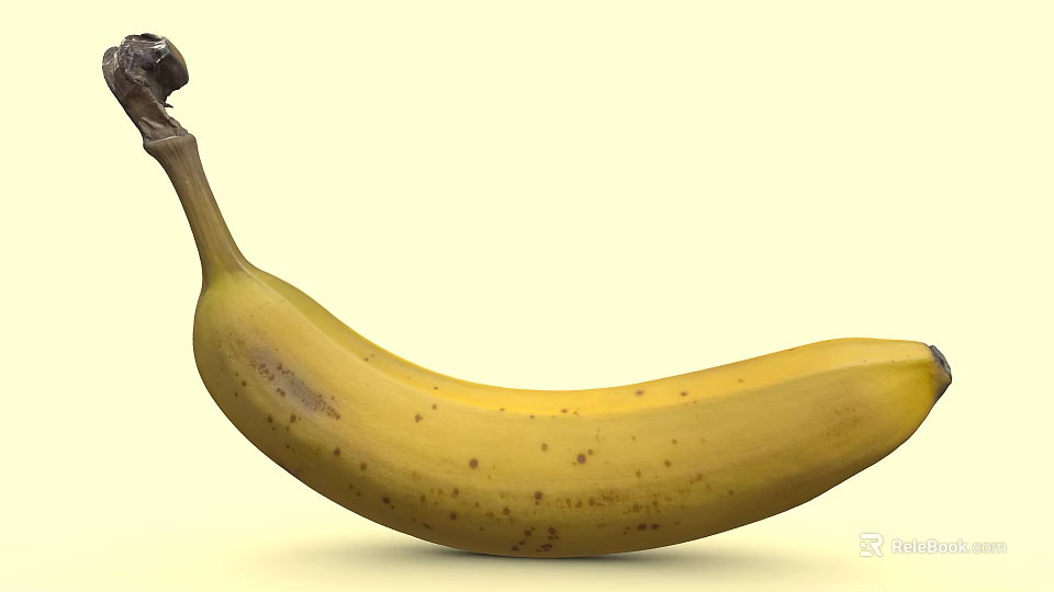 Ripe Yellow Banana With Brown Spots Healthy Natural Fresh Fruit Snack Option 3d model 