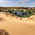 Desert Small Oasis Small Scene Tourist Scenery Attractions 3d model