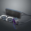 High Performance Water Cooling System With Dual Fans And RGB Purple Light