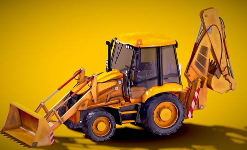 Backhoe Excavator Engineering Vehicle Industrial Equipment Mechanical Device 3d model