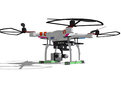 Smart Drone With Quad Rotors Camera And Advanced Sensing Technology 3d model