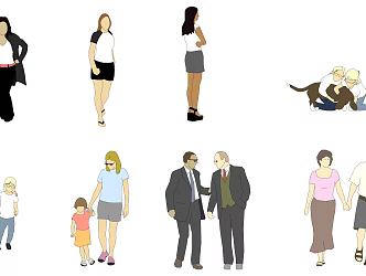 Modern characters fashion men and women combination 3d model