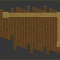 Interior Scene With Green Patterned Wall Wooden Trim Door And Wooden Floor