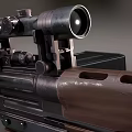 Vintage Bolt Action Rifle With Wooden Stock Scope And Bipod Stand