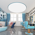 Light Luxury Barber Shop 3d model