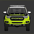 Ford Police Pickup Truck With Emergency Lights And Livery