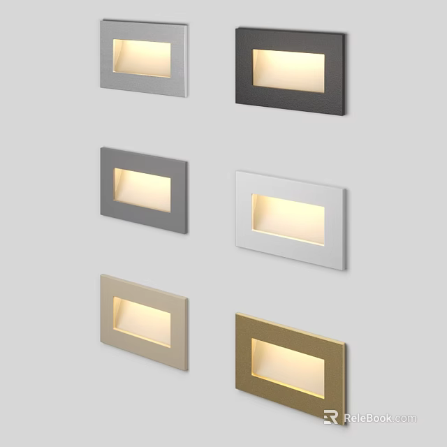 Square Wall Lights In Various Colors For Modern Indoor Lighting Design 3d model 