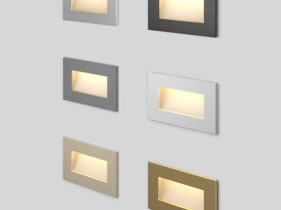 Square Wall Lights In Various Colors For Modern Indoor Lighting Design 3d model