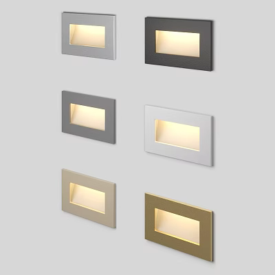 Square Wall Lights In Various Colors For Modern Indoor Lighting Design 3d model