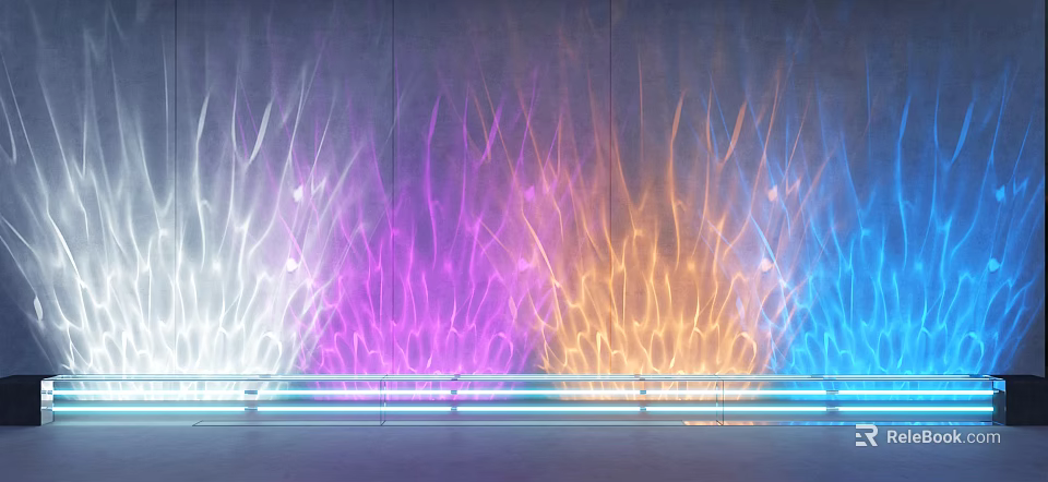 Colorful Wave Pattern Decorative Lights For Vibrant Wall Illumination 3d model 