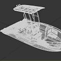 Modern Yacht Featuring Black Canopy And Interior Arrangement