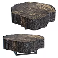 Tree Stump Coffee Tables with Natural Wood Texture and Rustic Design Elements 3d model