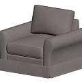 Comfortable Light Beige Single Sofa with Modern Design and Curved Upholstered Arms