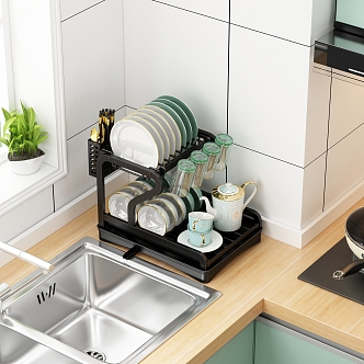 Modern Dish Rack Kitchen Dish Rack 3d model