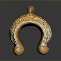 Intricately Carved Sculpture With Arched Design Intricate Patterns And Golden Brown Artistic Finish