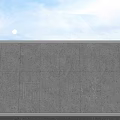 Modern Architectural Floral Art Display With Irregular Openings Greenery And Urban Skyline