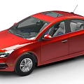 Red Four Door Sedan Car With Sunroof And Silver Alloy Wheels Design