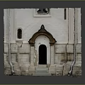 Classical Entrance Gate With Arched Doorway Decorative Arch White Walls And Stone Steps