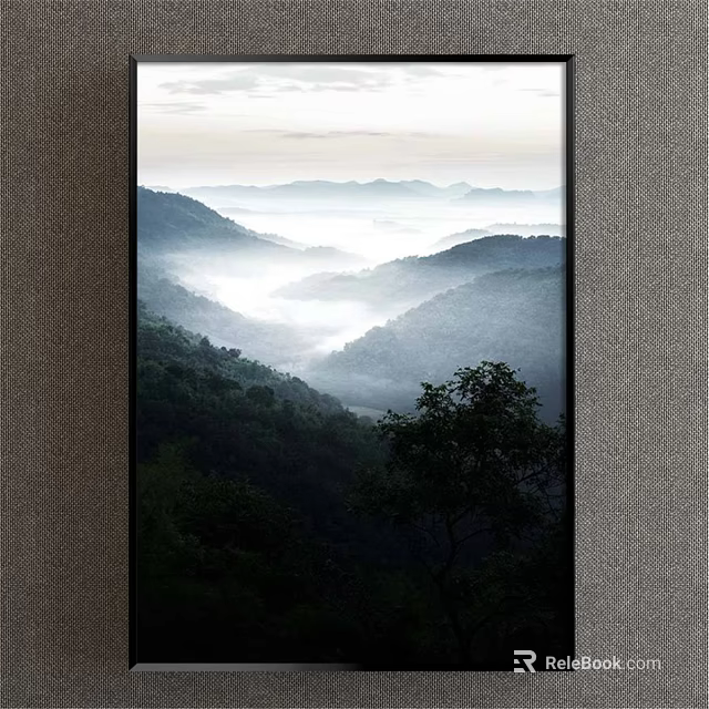 Mountain Landscape With Misty Valleys Lush Green Trees And Morning Light 3d model 