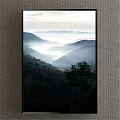 Mountain Landscape With Misty Valleys Lush Green Trees And Morning Light