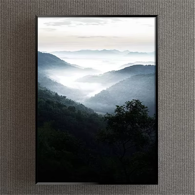 Mountain Landscape With Misty Valleys Lush Green Trees And Morning Light 3d model
