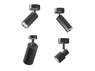 Black Downlights and Spotlights with Adjustable Modern Design for Home Lighting 3d model