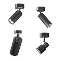 Black Downlights and Spotlights with Adjustable Modern Design for Home Lighting 3d model