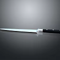 Sharp Stainless Steel Kitchen Knife With Black Handle And Silver Blade
