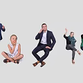 Many characters 3d model