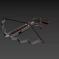 Antique Crossbow Weapon With Wooden Grip Metal Frame And Bowstring Design Structure 3d model