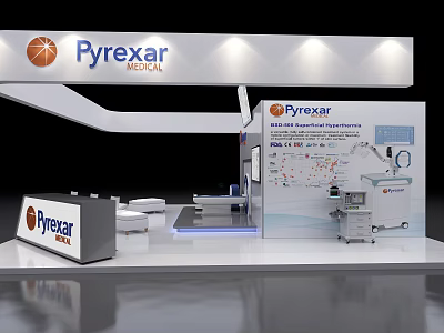 Pyrexar Medical Exhibition Booth With Modern Design And Medical Equipment 3d model