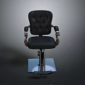 Stylish Black Leather Tufted Chair With Metal Armrests And Footrest Base