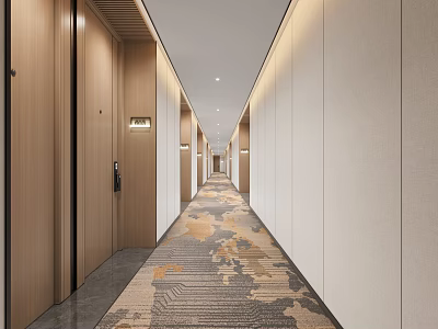 Hotel aisle 3d model
