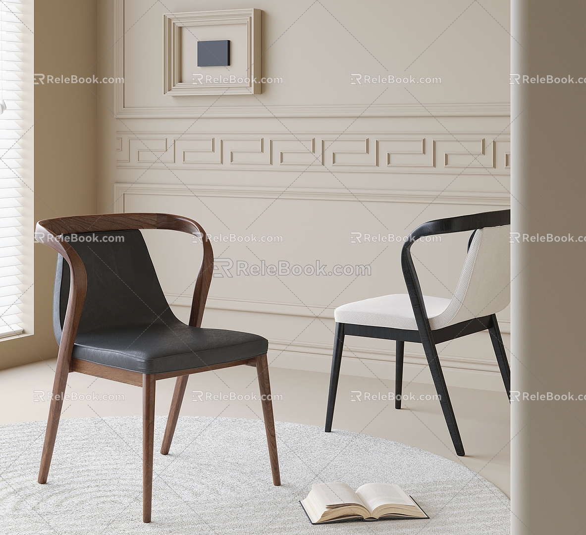 Dining Chair Single Chair Leisure Chair 3d model