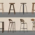 Modern Bar Stools Collection Featuring Various Wooden and Metal Frame Designs