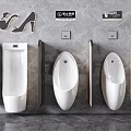 Ceramic Wall Mounted Urinals In Modern Bathroom With Sleek Design Layout