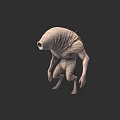 Bandaged Humanoid Creature 3D Model With Bulbous Head Crouching Pose And Long Arms